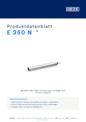 E 350 N  * Produktdatenblatt DE