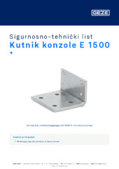 Kutnik konzole E 1500  * Sigurnosno-tehnički list HR