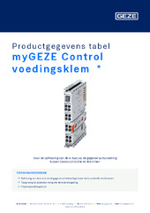 myGEZE Control voedingsklem  * Productgegevens tabel NL