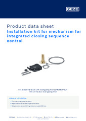 Installation kit for mechanism for integrated closing sequence control Product data sheet EN