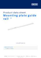 Mounting plate guide rail  * Product data sheet EN