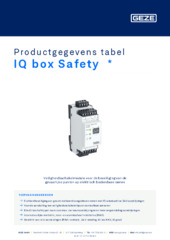 IQ box Safety  * Productgegevens tabel NL
