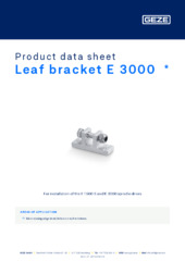 Leaf bracket E 3000  * Product data sheet EN