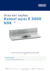 Konsol açısı E 3000 NSK  * Ürün veri sayfası TR