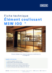 Élément coulissant MSW IGG  * Fiche technique FR