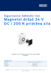 Magnetni držač 24 V DC i 200 N pridržna sila Sigurnosno-tehnički list HR