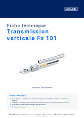 Transmission verticale Fz 101 Fiche technique FR