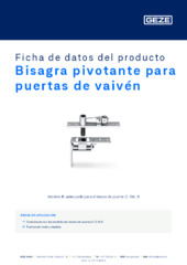 Bisagra pivotante para puertas de vaivén Ficha de datos del producto ES