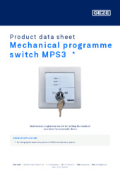 Mechanical programme switch MPS3  * Product data sheet EN