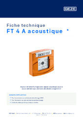 FT 4 A acoustique  * Fiche technique FR