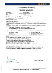 Déclaration de conformité GEZE GC 302 R