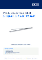 Glijrail Boxer 12 mm Productgegevens tabel NL