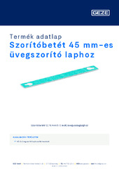 Szorítóbetét 45 mm-es üvegszorító laphoz Termék adatlap HU