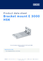 Bracket mount E 3000 HSK Product data sheet EN