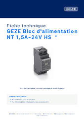 GEZE Bloc d'alimentation NT 1,5A-24V HS  * Fiche technique FR