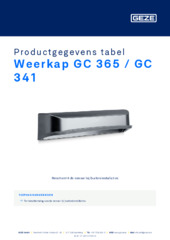 Weerkap GC 365 / GC 341 Productgegevens tabel NL
