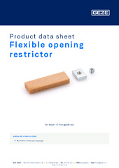 Flexible opening restrictor Product data sheet EN