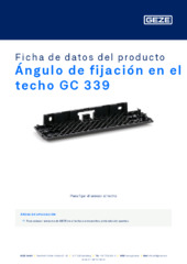 Ángulo de fijación en el techo GC 339 Ficha de datos del producto ES