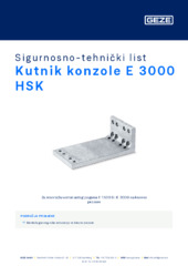 Kutnik konzole E 3000 HSK Sigurnosno-tehnički list HR