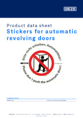 Stickers for automatic revolving doors Product data sheet EN