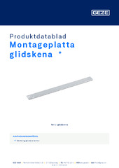 Montageplatta glidskena Produktdatablad SV