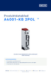 A4001-KB 2POL  * Produktdatablad SV