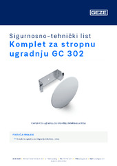 Komplet za stropnu ugradnju GC 302 Sigurnosno-tehnički list HR