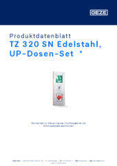 TZ 320 SN Edelstahl, UP-Dosen-Set  * Produktdatenblatt DE
