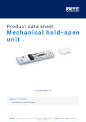Mechanical hold-open unit Product data sheet EN