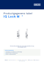 IQ Lock M  * Productgegevens tabel NL