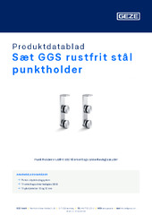 Sæt GGS rustfrit stål punktholder Produktdatablad DA