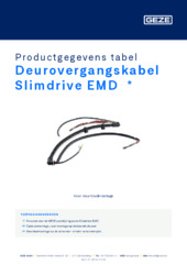 Deurovergangskabel Slimdrive EMD  * Productgegevens tabel NL