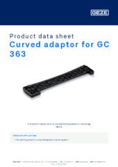 Curved adaptor for GC 363 Product data sheet EN