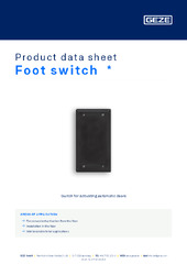 Foot switch  * Product data sheet EN