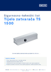 Tijelo zatvarača TS 1500 Sigurnosno-tehnički list HR