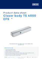 Closer body TS 4000 EFS  * Product data sheet EN