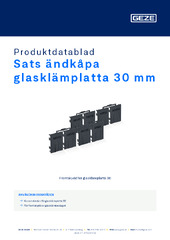 Sats ändkåpa glasklämplatta 30 mm Produktdatablad SV