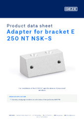 Adapter for bracket E 250 NT NSK-S Product data sheet EN