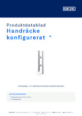 Handräcke konfigurerat  * Produktdatablad SV