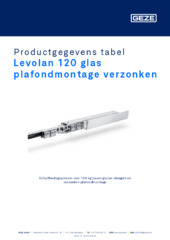 Levolan 120 glas plafondmontage verzonken Productgegevens tabel NL
