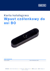 Wpust czółenkowy do osi BO Karta katalogowa PL