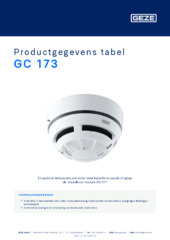 GC 173 Productgegevens tabel NL