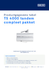 TS 4000 tandem compleet pakket Productgegevens tabel NL