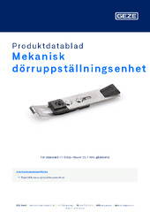 Mekanisk dörruppställningsenhet Produktdatablad SV