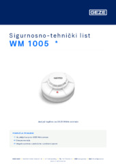 WM 1005  * Sigurnosno-tehnički list HR