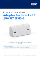 Adapter for bracket E 250 NT NSK-S Product data sheet EN