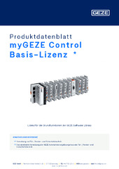 myGEZE Control Basis-Lizenz  * Produktdatenblatt DE