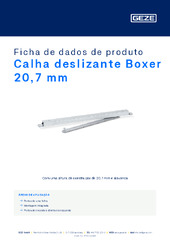 Calha deslizante Boxer 20,7 mm Ficha de dados de produto PT