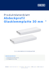Abdeckprofil Glasklemmplatte 30 mm  * Produktdatenblatt DE