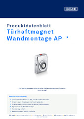 Türhaftmagnet Wandmontage AP  * Produktdatenblatt DE